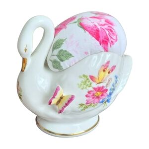 Vintage Floral Swan Pin Cushion